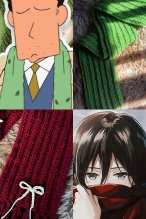 Couple Crochet Scarf Combo – Gift for Him & Her (Mikasa + Hiroshi)